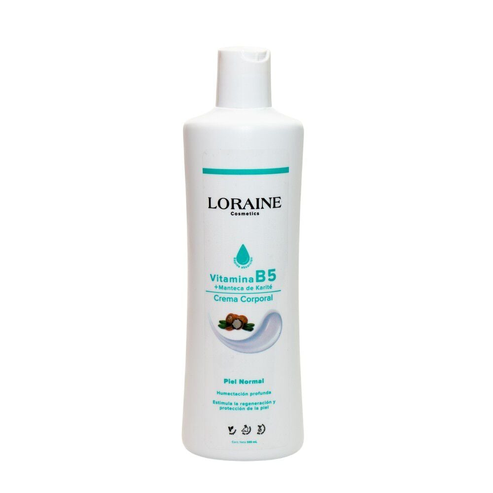 Crema-Corporal-Loraine-Cosmetics-Vitamina-B5-+-Manteca-De-Karite-Frasco-por-500Ml-imagen